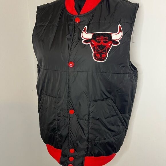 MITCHELL & NESS VINTAGE NBA CHICAGO BULLS PUFFY RETRO VEST MENS SIZE MEDIUM - Picture 8 of 10